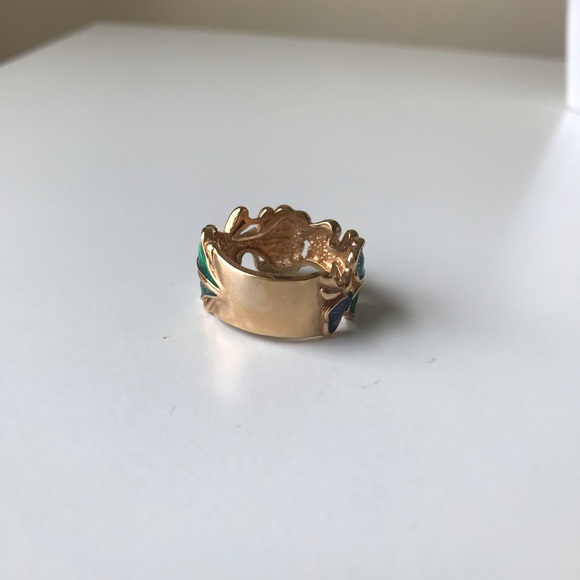 Ross-Simons Tropical Leaf Sterling 925 Gold Ring, Size 9 - Picture 9 of 14